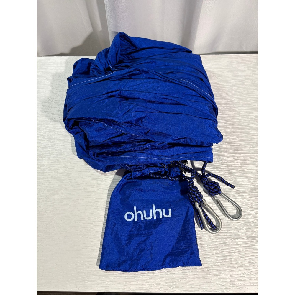 Ohuhu Portable Camping Hammock Royal Blue Lightweight with Carabiners and Bag